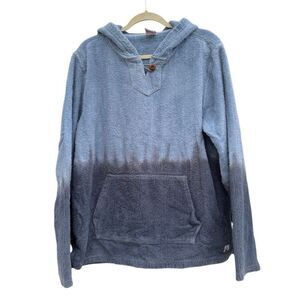 Birdwell Beach Britches Terry Cloth Hoodie Pullover in Blue Ombre Fade Large